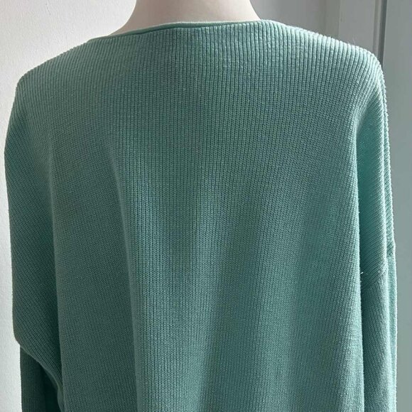 Eileen Fisher Seafoam Italian Organic Linen-Cotton Knit Boatneck Sweater – US XL - Picture 3 of 11